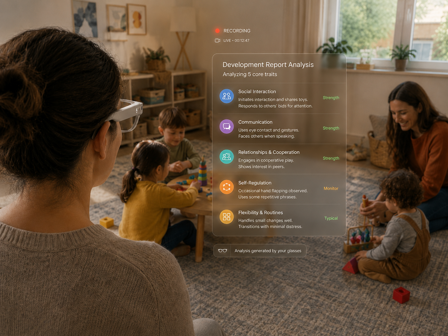 Nurbl smart glasses coaching and memory capture
